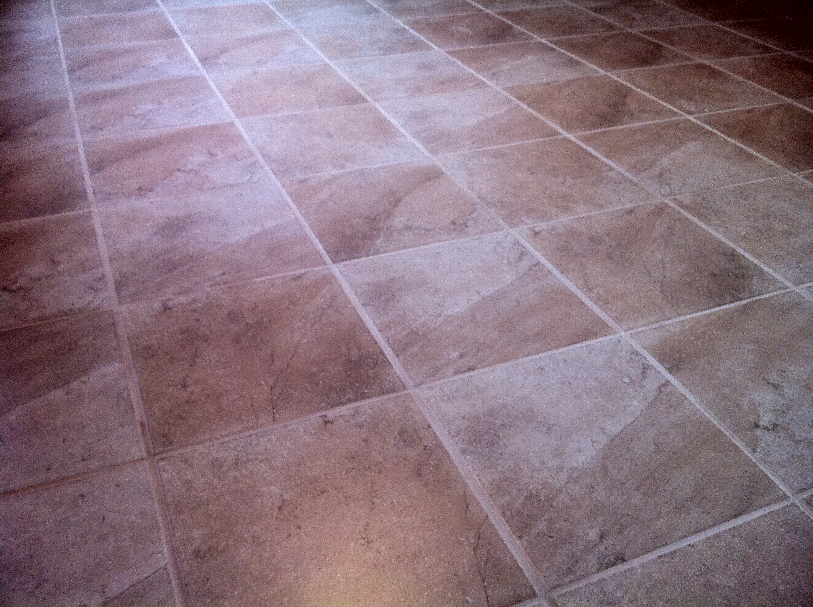 grouted floor tile