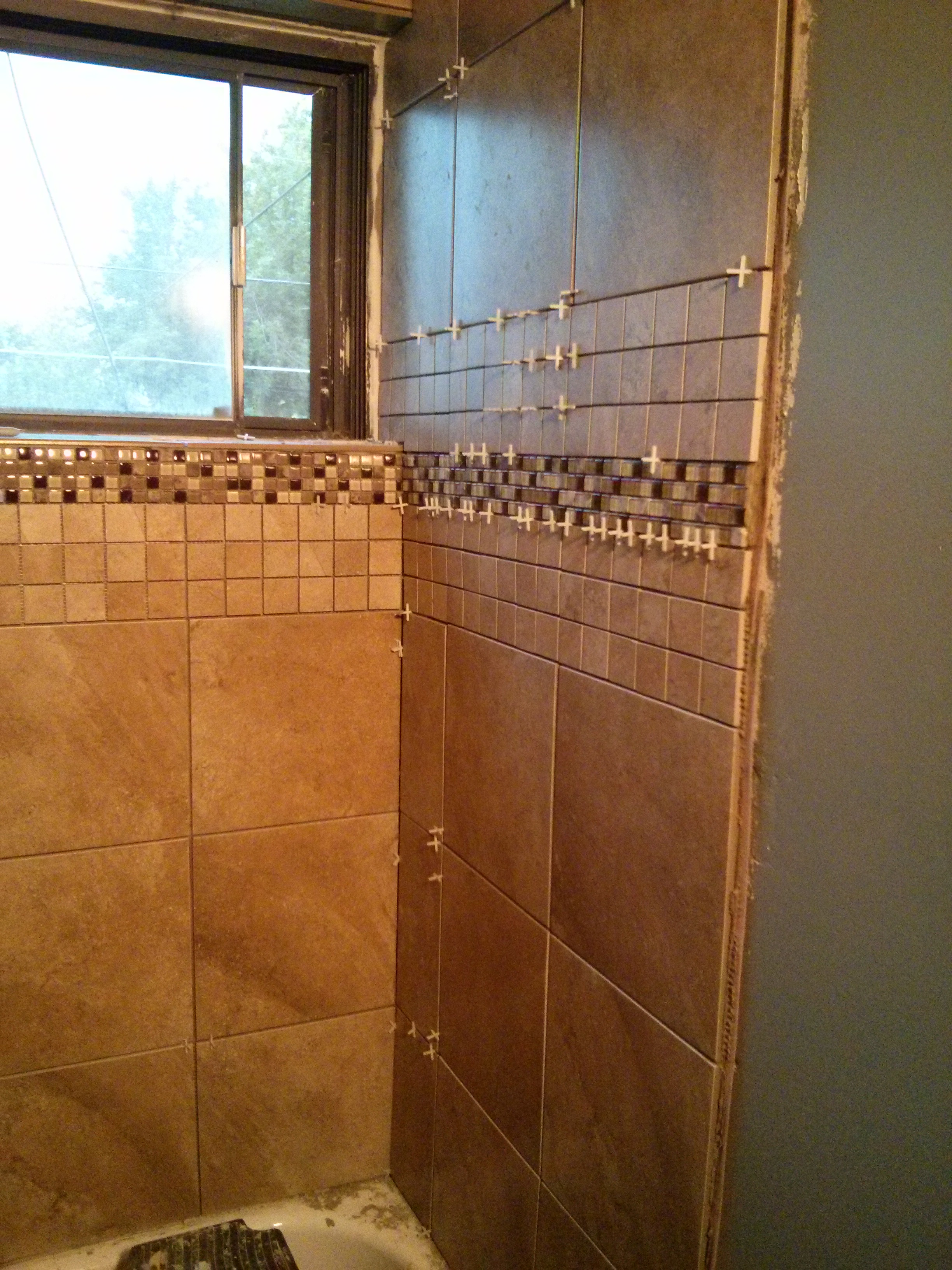right side of shower tile