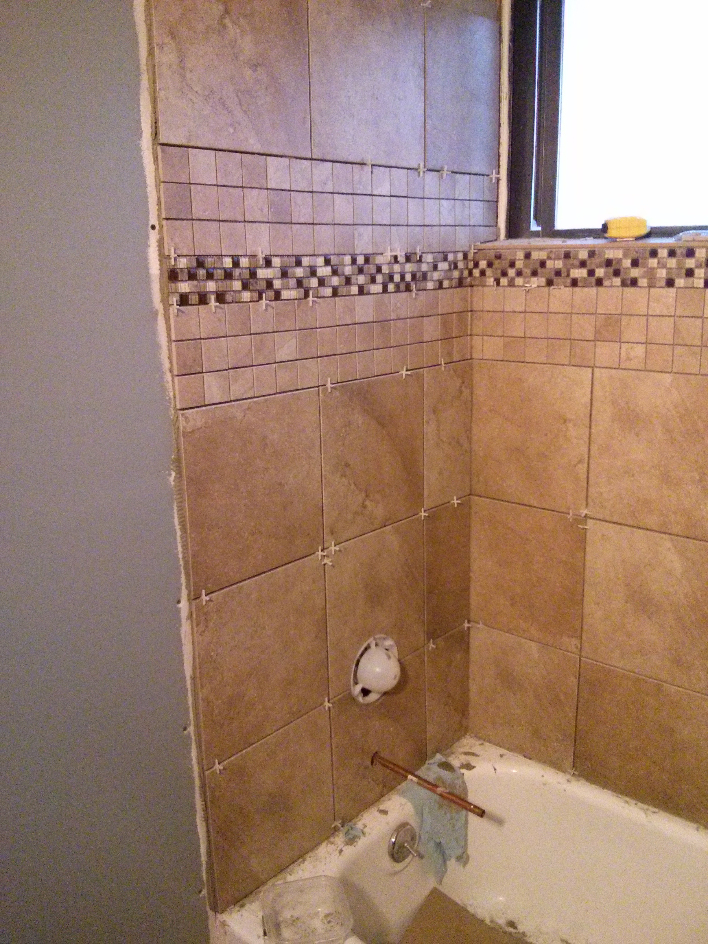 left side of shower tile
