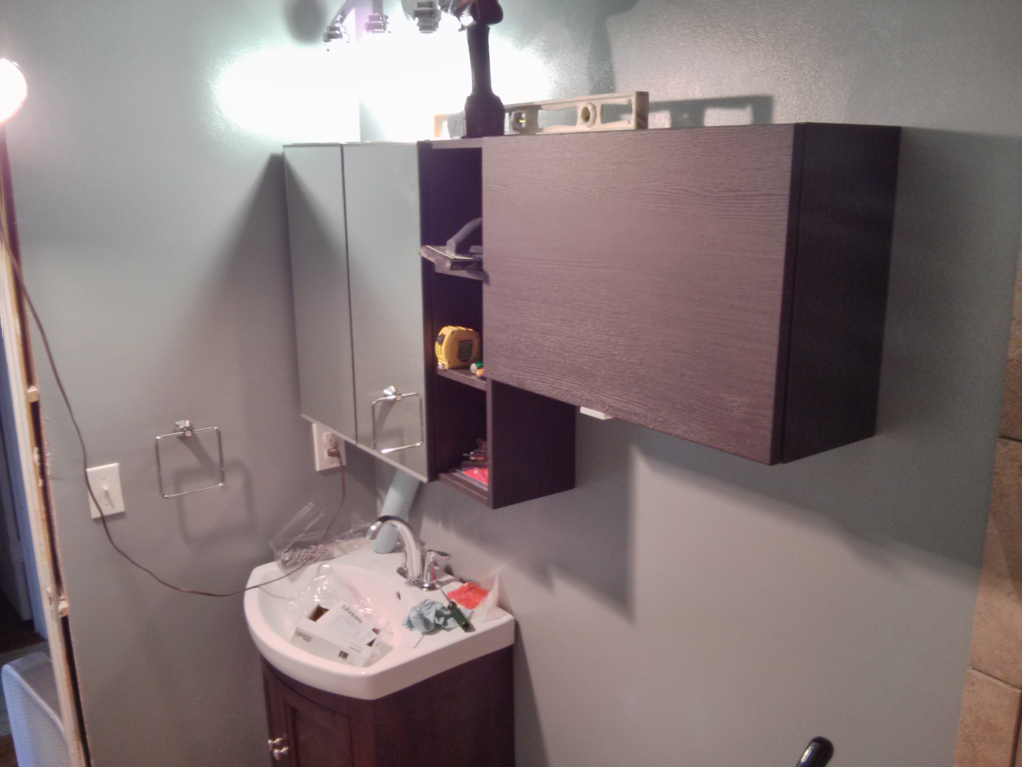 wall mounted cabinets and vanity