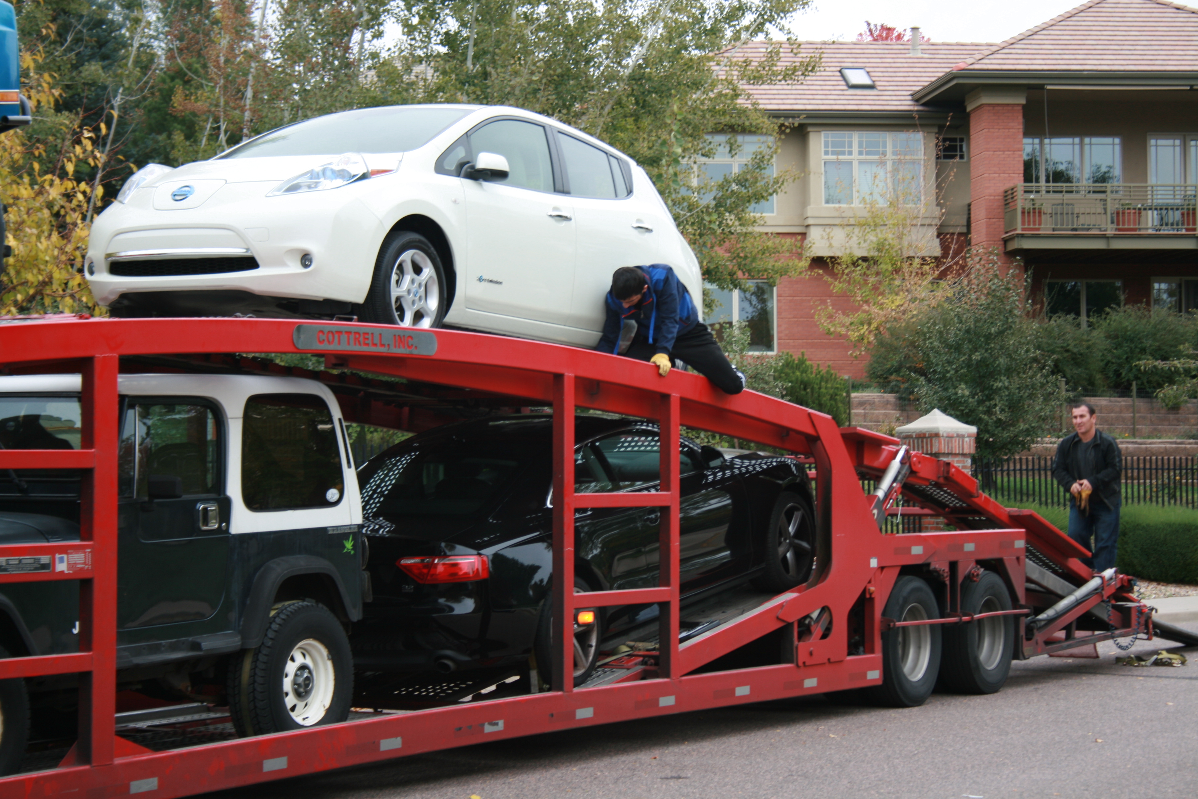 Leaf on car carrier