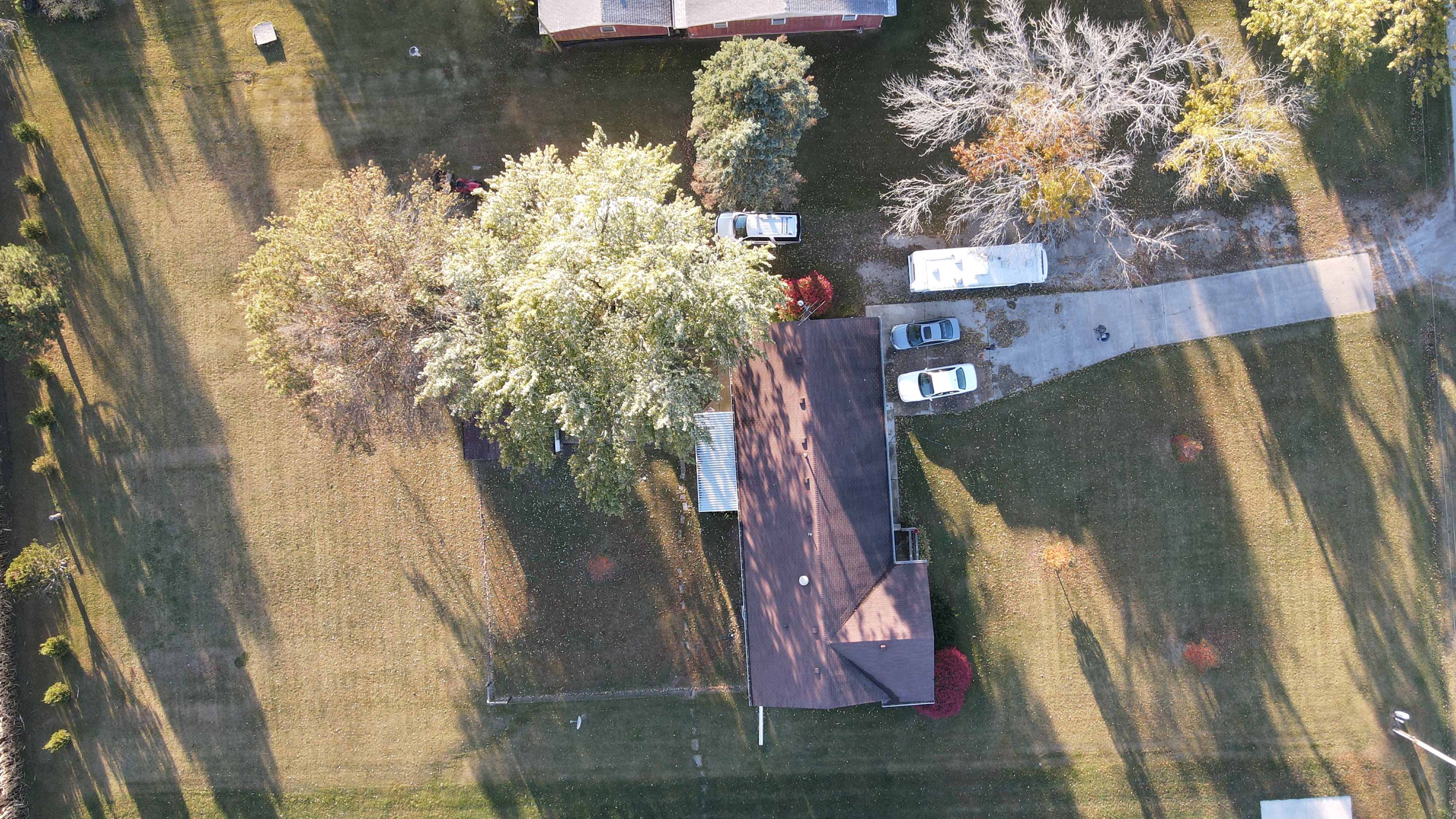 direct overhead aerial view of property