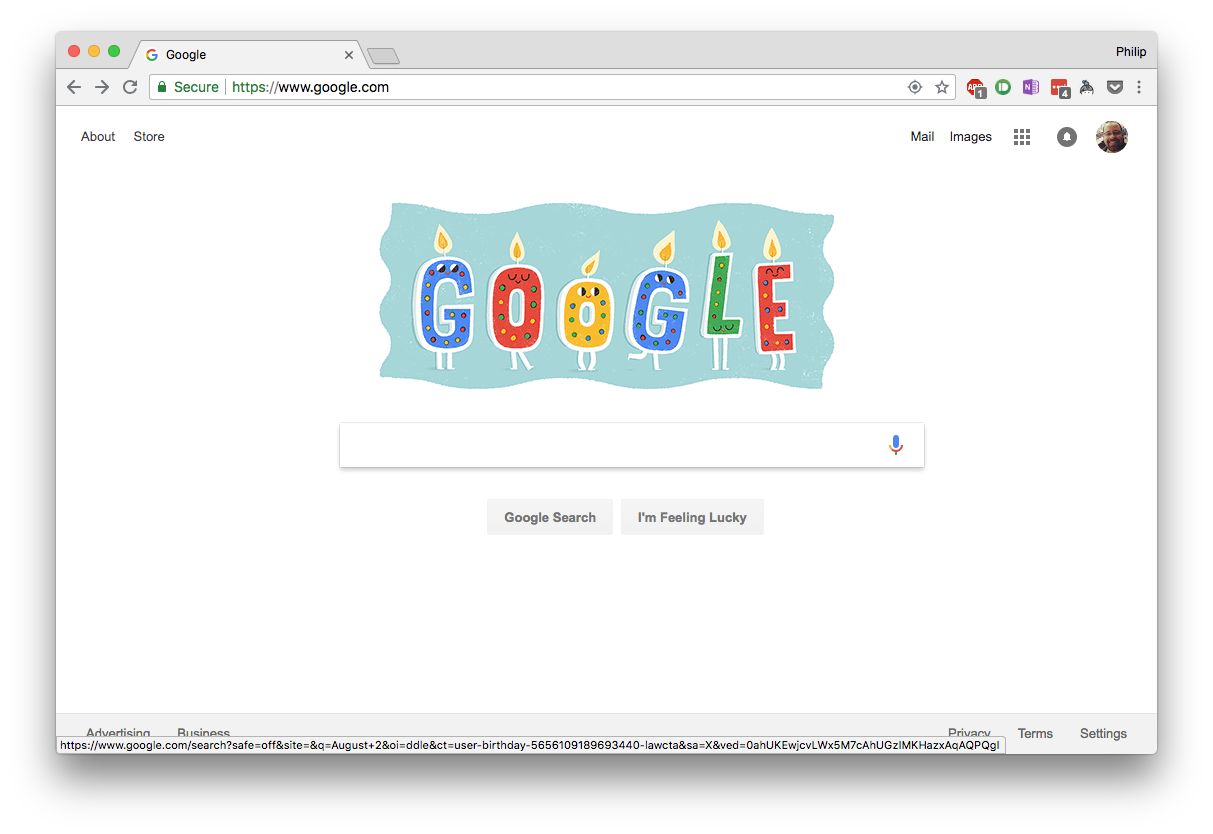 birthday Google doodle