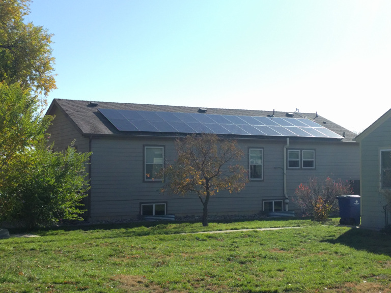 solar panels on roof