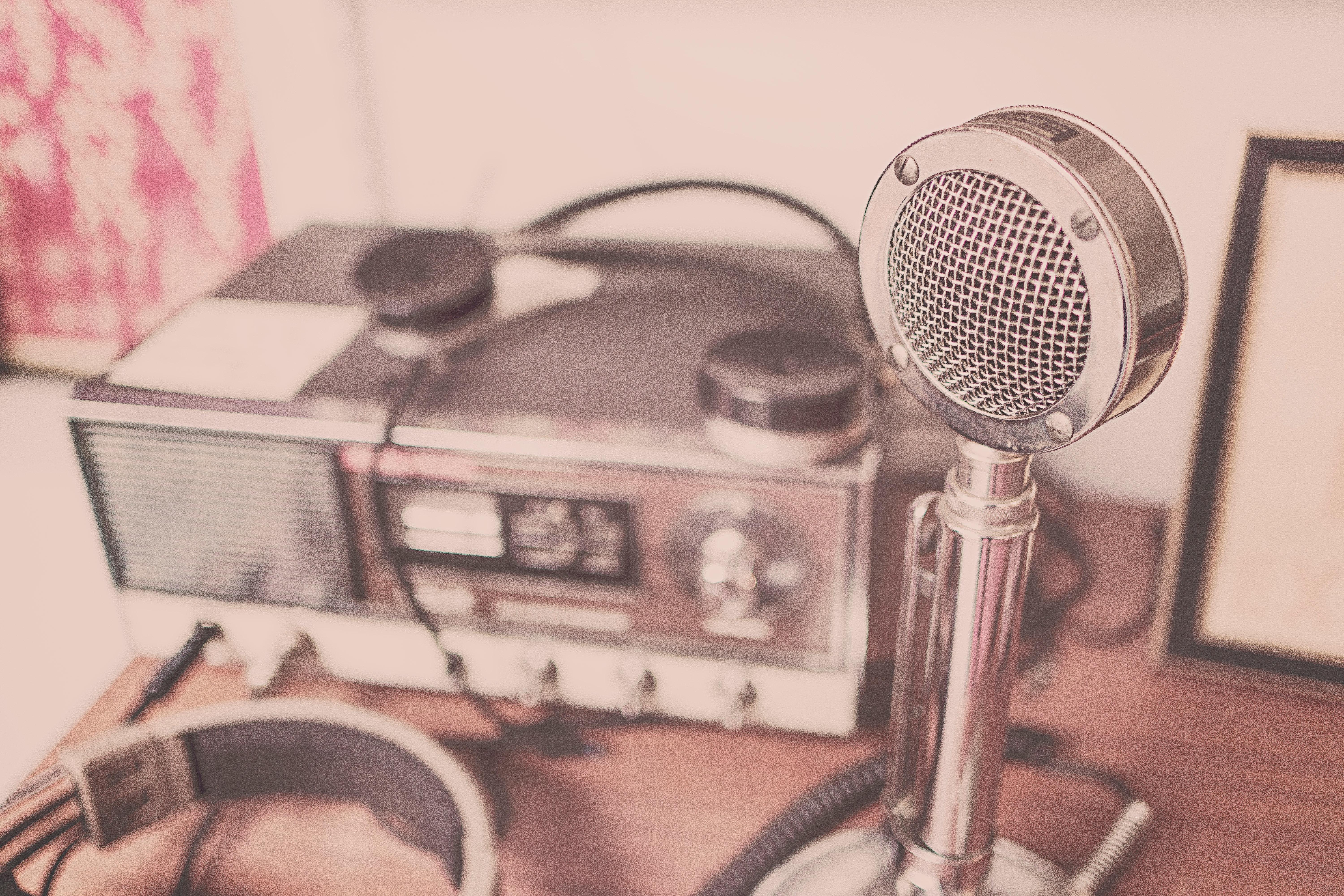 old timey radio and microphone